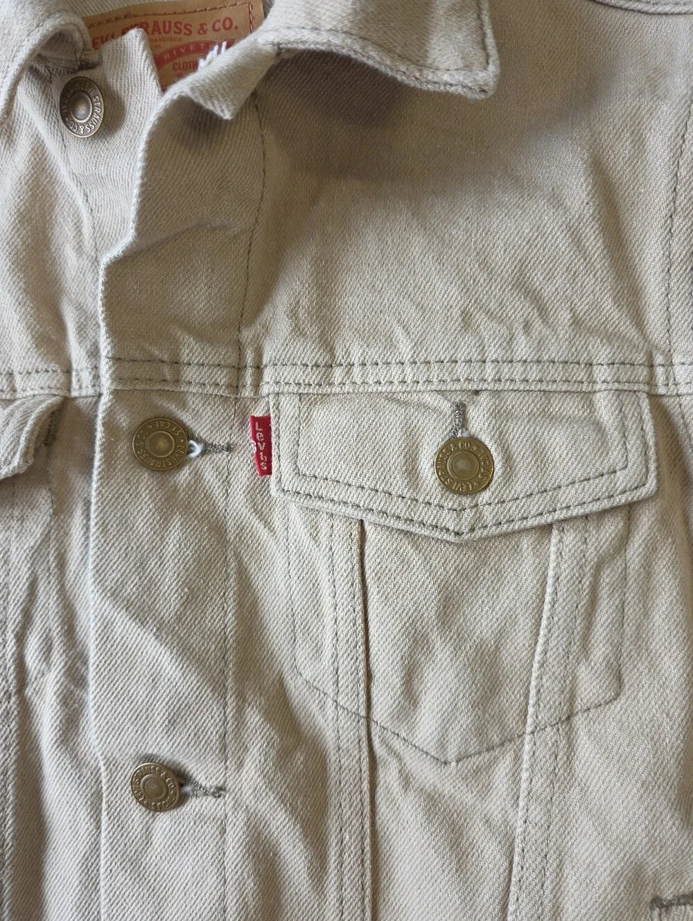 Levi’s Boys Tan Denim Trucker Jacket Youth Medium 10-12